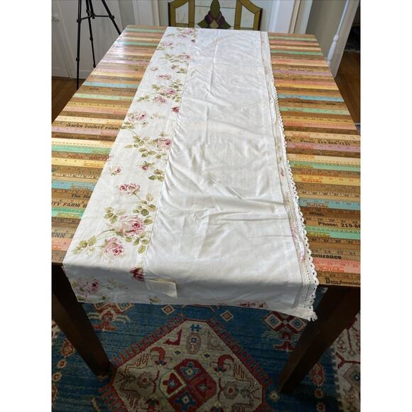 Piper & Wright Rosalie Valance Curtain Straight 86"x19 Floral Cottagecore Lace - Picture 7 of 12